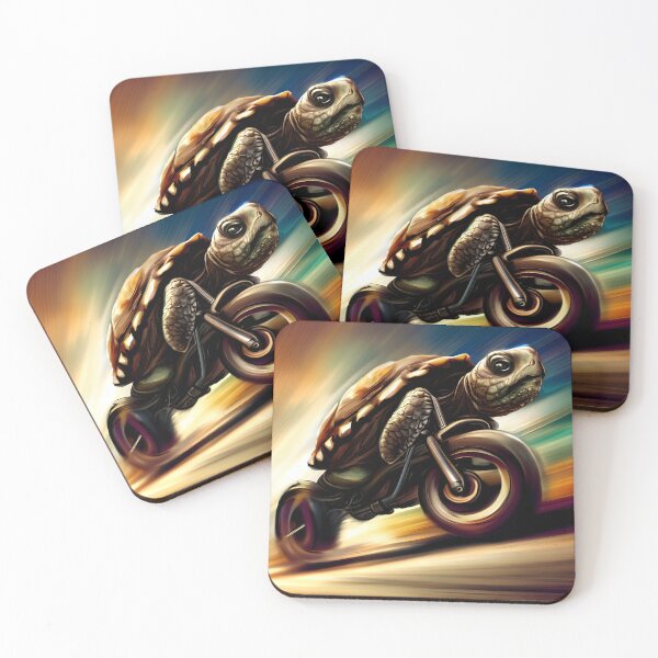 Item preview, Turtle driving a motorcycle at high speed designed and sold by MinimalMark.