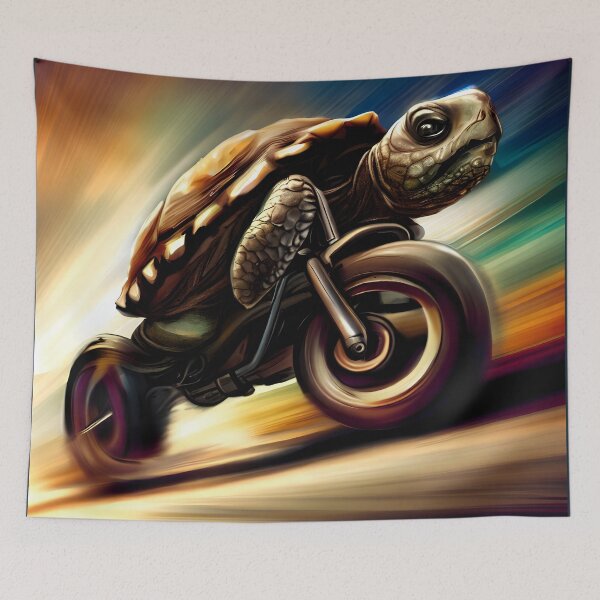 Item preview, Turtle driving a motorcycle at high speed designed and sold by MinimalMark.