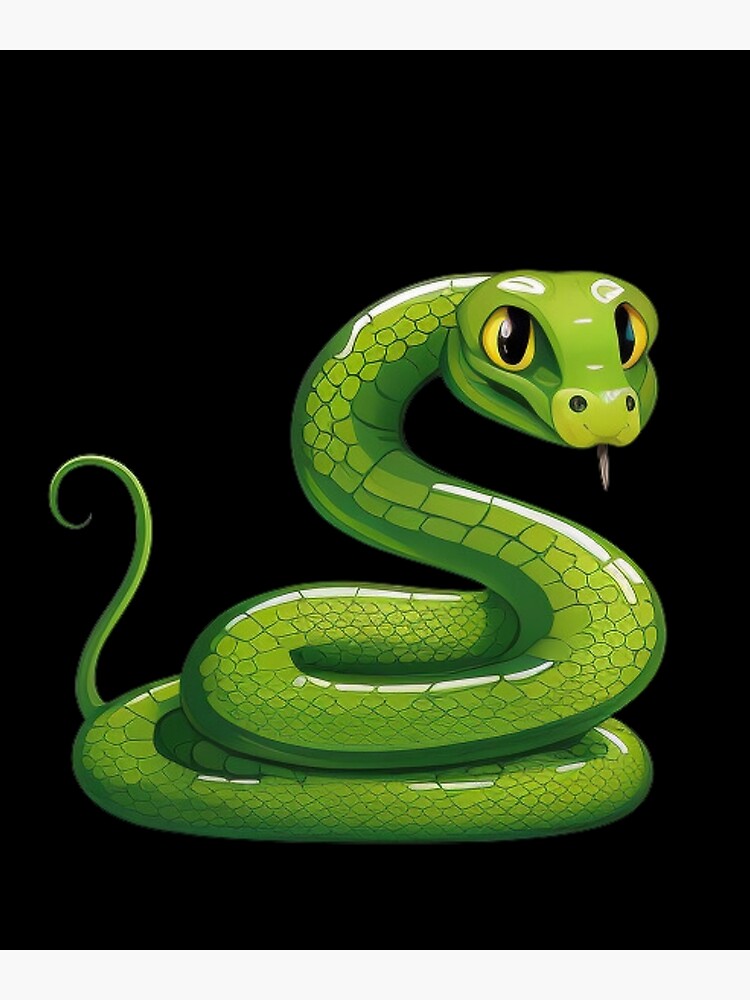 Cute Green Snake Sticker Poster for Sale by RANDOM NESS