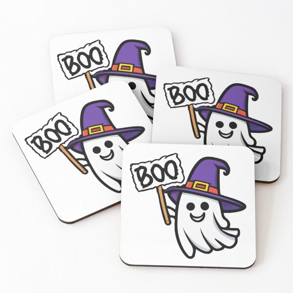 Item preview, Halloween cute witch ghost with boo sign designed and sold by witch-night.