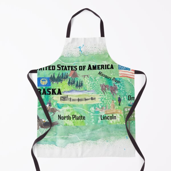 Item preview, Nebraska Illustrated US State Travel Map with Highlights designed and sold by artshop77.