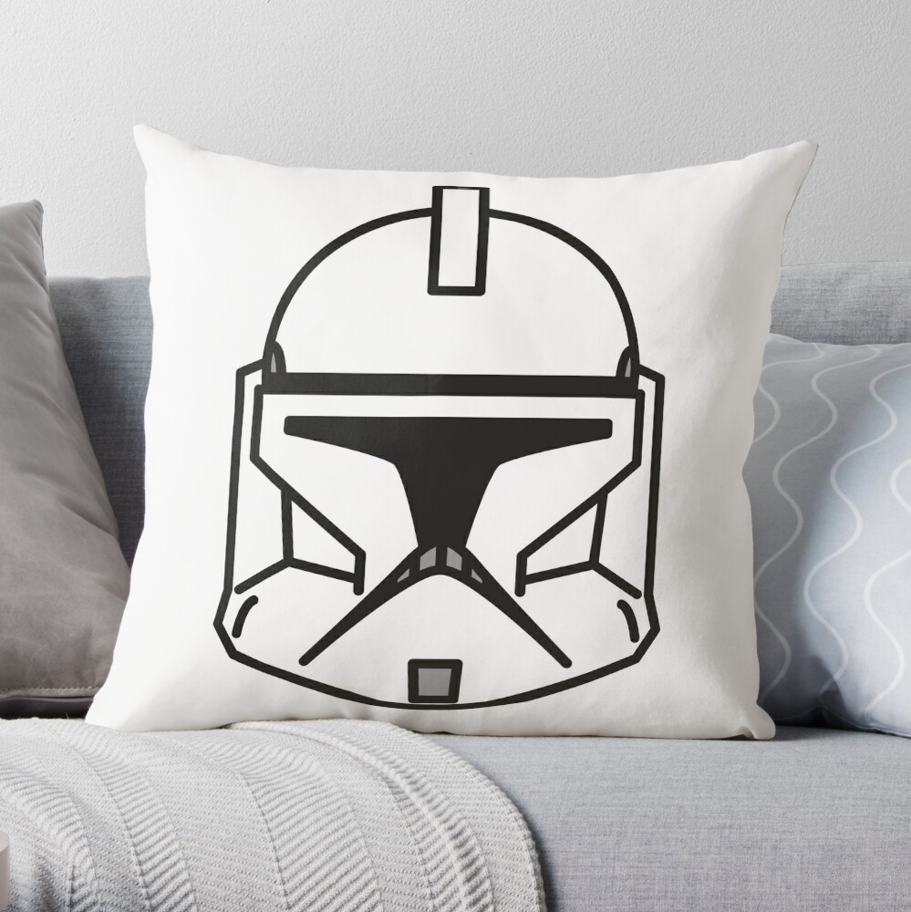 Star Wars The Clone Wars Trooper Helmet Pattern Throw Pillow