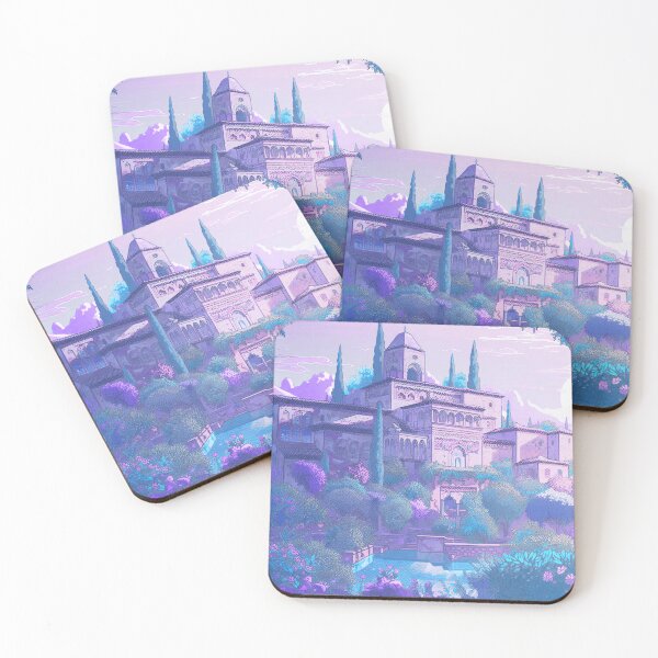 Item preview, The Alhambra, Granada, Spain, Blue-violet, AI Generated Art - A Famous Monument of Islamic Architecture designed and sold by studioSharonKay.