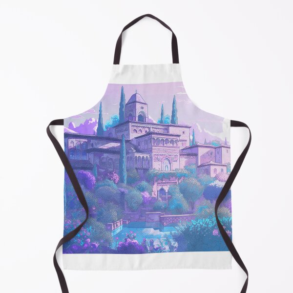 Item preview, The Alhambra, Granada, Spain, Blue-violet, AI Generated Art - A Famous Monument of Islamic Architecture designed and sold by studioSharonKay.