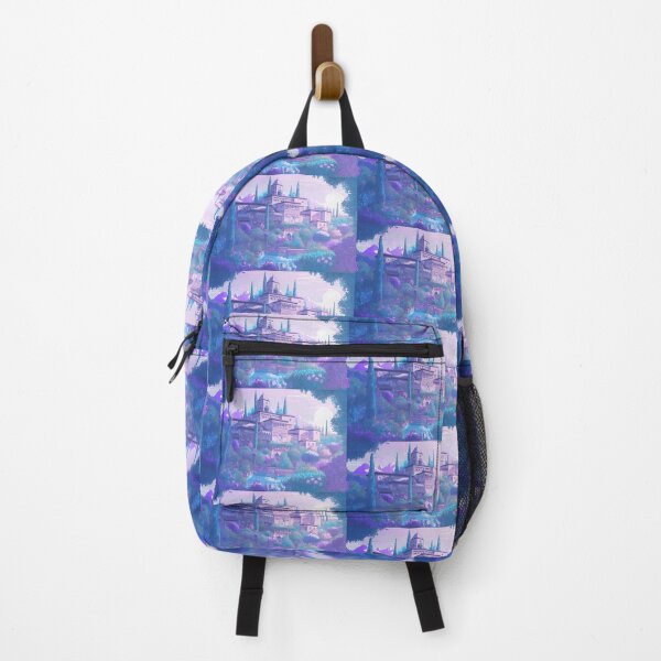 Item preview, The Alhambra, Granada, Spain, Blue-violet, AI Generated Art - A Famous Monument of Islamic Architecture designed and sold by studioSharonKay.