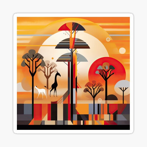 Item preview, African Savanna Bauhaus Design designed and sold by ArtificialGenes.