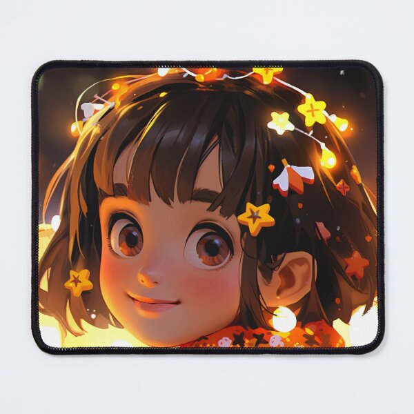 Item preview, Cute Starry Christmas Lights Anime Girl designed and sold by bubblegoth.
