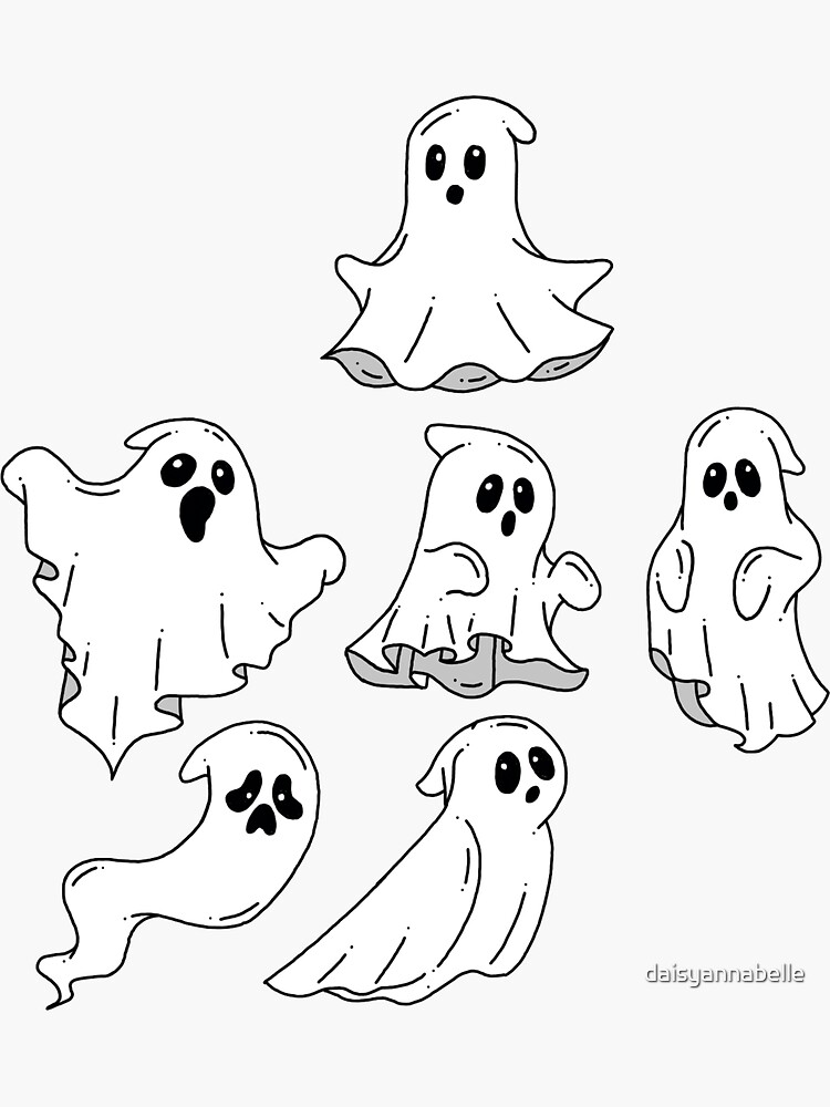 Ghost sticker pack Sticker for Sale by daisyannabelle