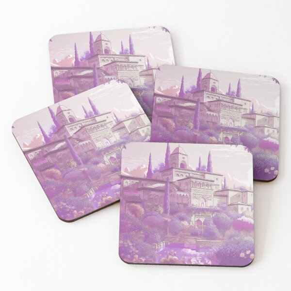 Item preview, The Alhambra, Granada, Spain, Lavender, AI Generated Art - A Famous Monument of Islamic Architecture designed and sold by studioSharonKay.