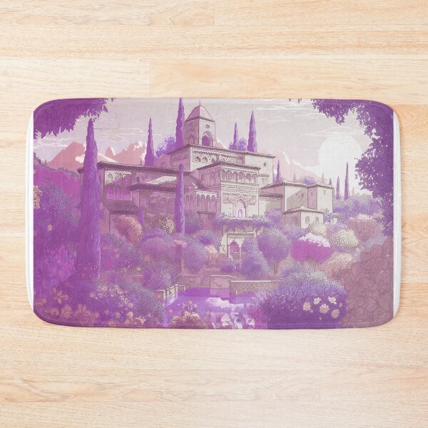 Item preview, The Alhambra, Granada, Spain, Lavender, AI Generated Art - A Famous Monument of Islamic Architecture designed and sold by studioSharonKay.
