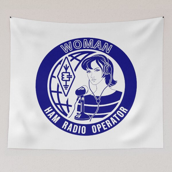 Item preview, Woman HAM Radio Operator - cicrcle navy designed and sold by tuzlay.