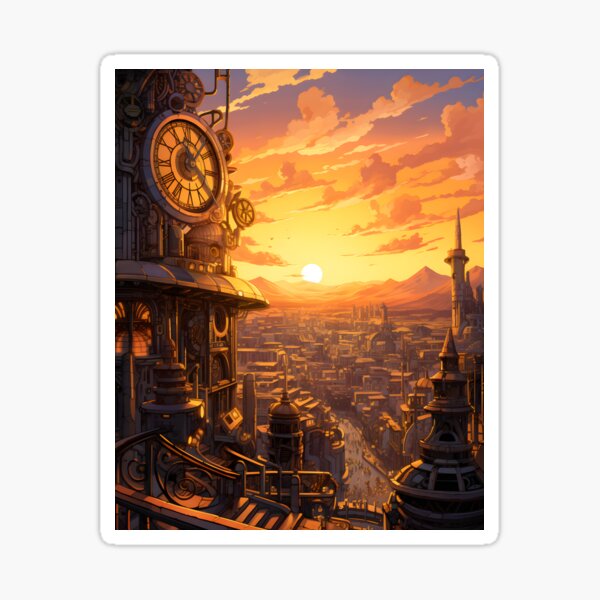 Item preview, Steampunk Cityscape | Sketch designed and sold by Shirtastically.