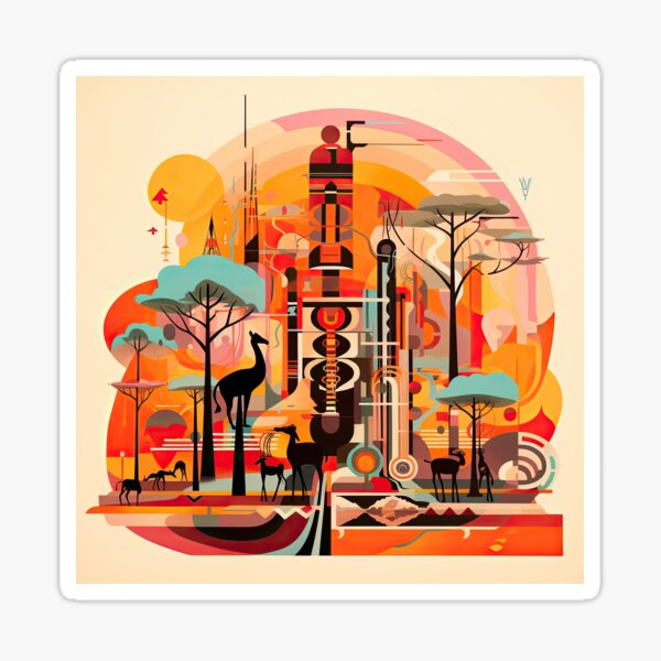 Item preview, African Savanna Bauhaus Design designed and sold by ArtificialGenes.