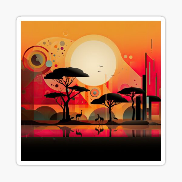 Item preview, African Savanna Bauhaus Design designed and sold by ArtificialGenes.