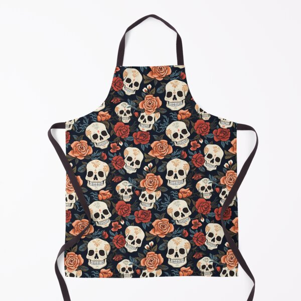 Item preview, Groovy Smiling Skull Boho Rose pattern designed and sold by ElLocoMus.