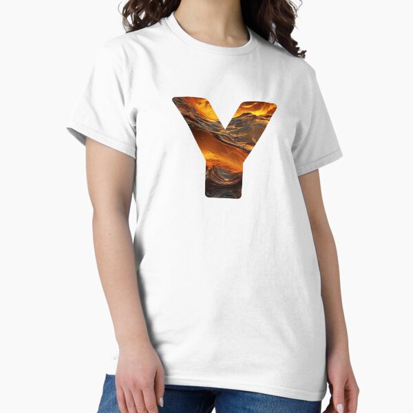Letter Y Uppercase or Capital, Design in Fire Element Style Classic T-Shirt