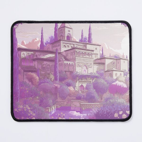 Item preview, The Alhambra, Granada, Spain, Lavender, AI Generated Art - A Famous Monument of Islamic Architecture designed and sold by studioSharonKay.