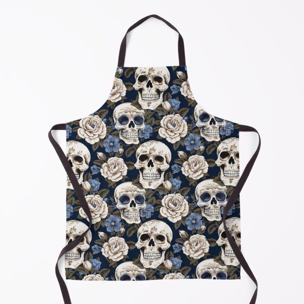 Item preview, Groovy Smiling Skull Boho Flower pattern designed and sold by ElLocoMus.