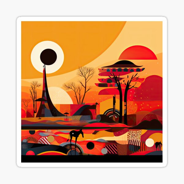 Item preview, African Savanna Bauhaus Design designed and sold by ArtificialGenes.