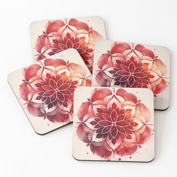 Item preview, Watercolor Red Mandala Graphic designed and sold by VeronicArt85.