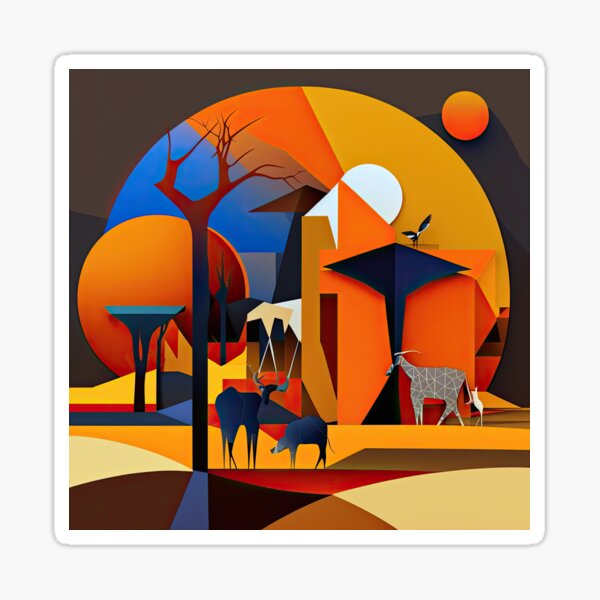 Item preview, African Savanna Bauhaus Design designed and sold by ArtificialGenes.