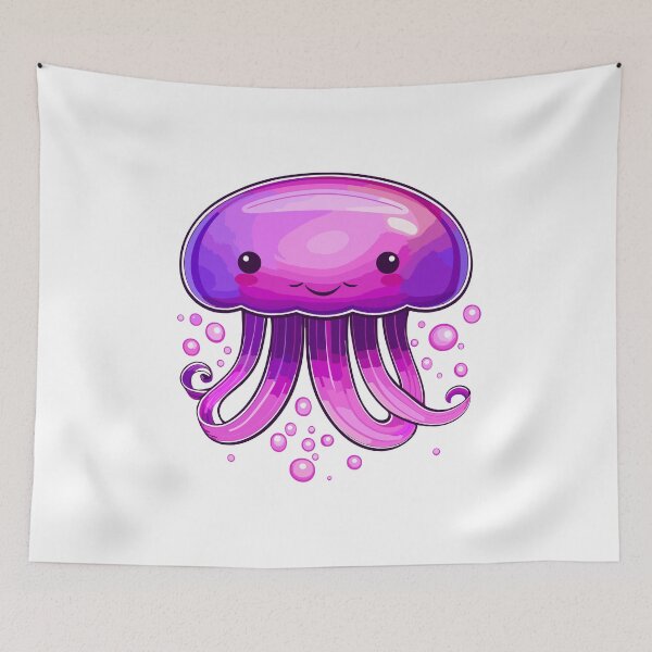 Item preview, Mauve stinger jellyfish kawaii design designed and sold by Leivenaar.