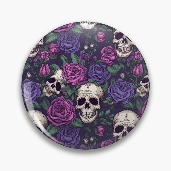 Artikelvorschau, Grooviges lächelndes Schädel-Boho-Violett-Muster entworfen und verkauft von ElLocoMus.