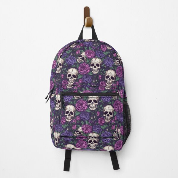 Artikelvorschau, Grooviges lächelndes Schädel-Boho-Violett-Muster entworfen und verkauft von ElLocoMus.