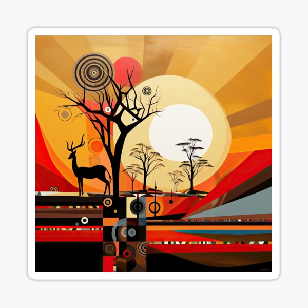 Item preview, African Savanna Bauhaus Design designed and sold by ArtificialGenes.