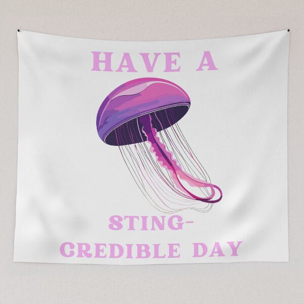 Item preview, Mauve stinger jellyfish design have a sting-credible day pun funny designed and sold by Leivenaar.