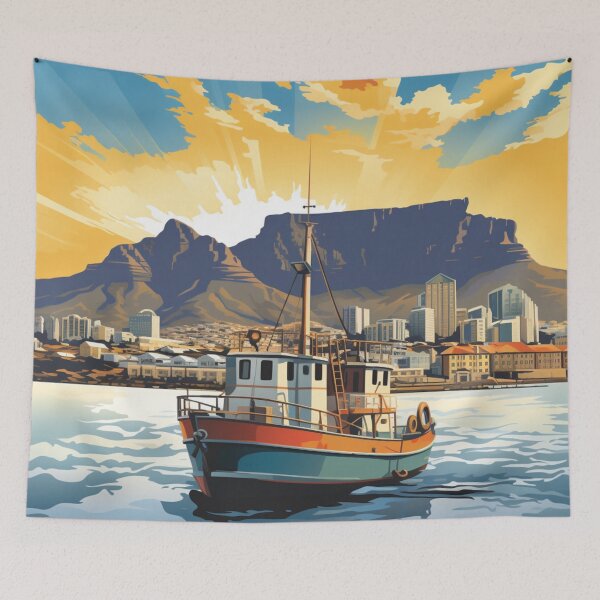 Item preview, A Pop Art Travel Print of Cape Town - South Africa  designed and sold by StudioRedKoala.