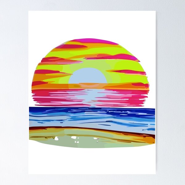 Item preview, Sunset oil painting design designed and sold by Leivenaar.