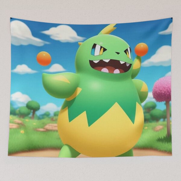 Item preview, Green cheerful bubble monster hatched from an egg  designed and sold by JaroDesign2023.