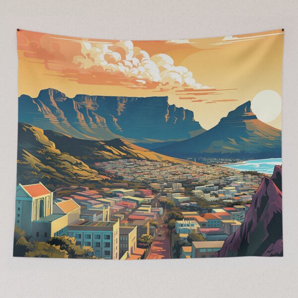 Item preview, A Pop Art Travel Print of Cape Town - South Africa  designed and sold by StudioRedKoala.