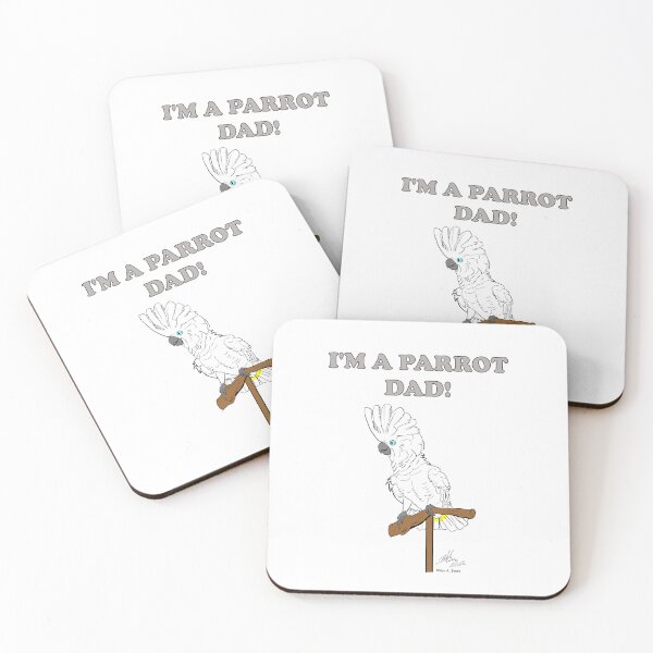 Item preview, I'm a Parrot Dad! - Umbrella Cockatioo designed and sold by Laughing Parrot Studio.