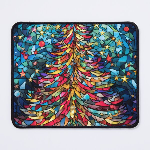 Item preview, Christmas Tree Stained Glass Window Design designed and sold by pinkal.