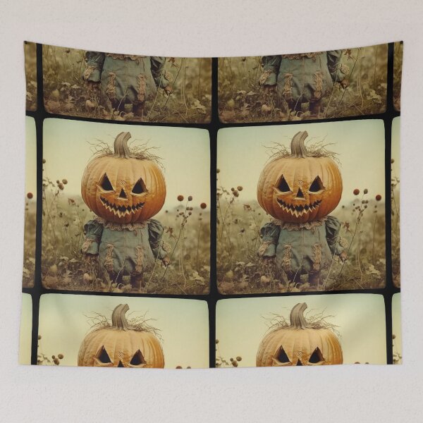 Item preview, Spooky Pumpkin Child, Creepy Vintage Pompkin Scarecrow, Jack, Nightmare designed and sold by Sunmoonlove.