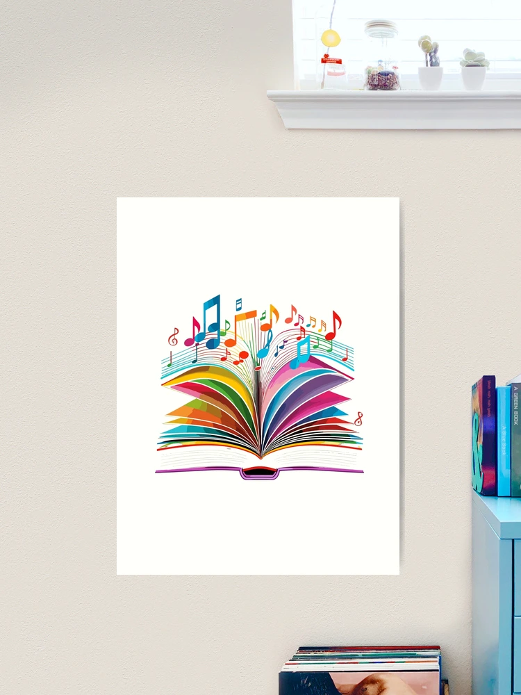 Music book colourful music notes design