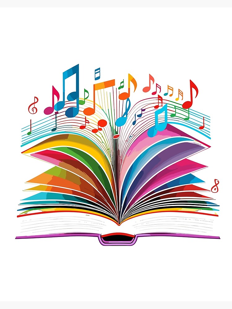 Music book colourful music notes design