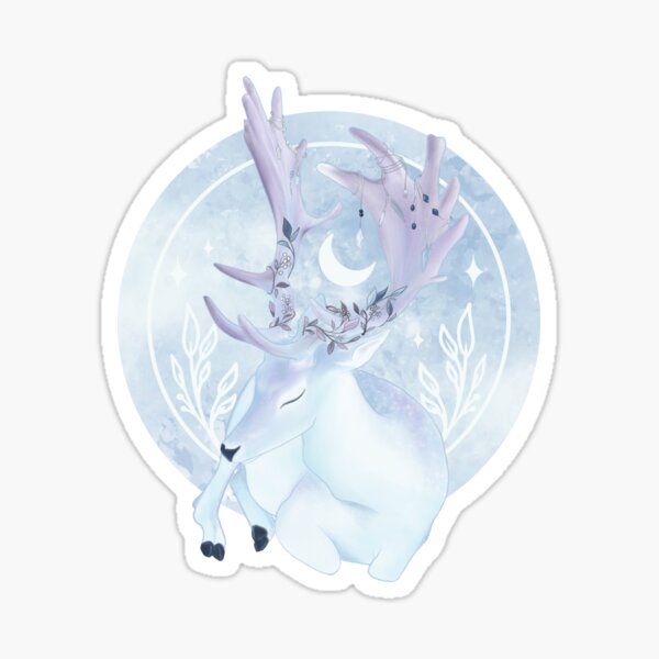 Mystical moonlight deer Sticker