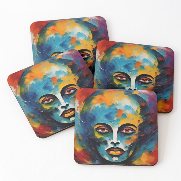 Item preview, Face mask in color oil brush painting designed and sold by JaroDesign2023.