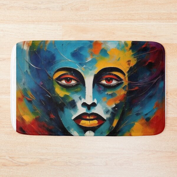 Item preview, Face mask in color oil brush painting designed and sold by JaroDesign2023.