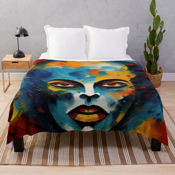 Item preview, Face mask in color oil brush painting designed and sold by JaroDesign2023.