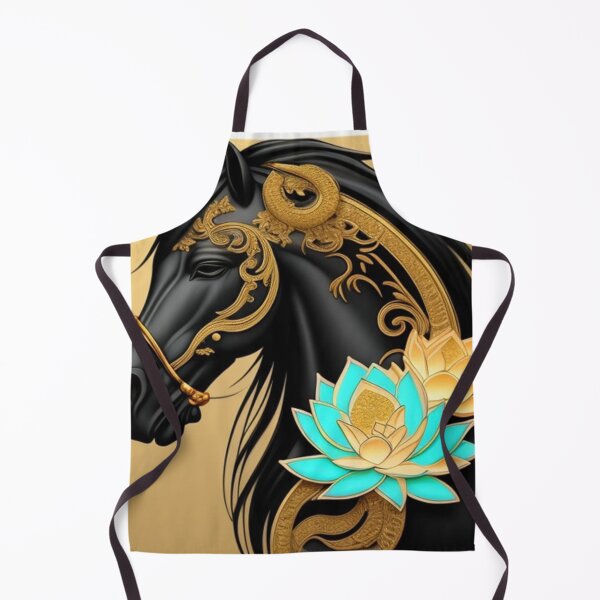 Item preview, Black horse and cyan lotus designed and sold by Roxburylane.