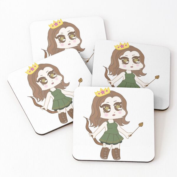 Item preview, Adorable Cartoon Girl in Green Dress with Bow and Arrow | Big-Eyed Character designed and sold by The1StyleShop.