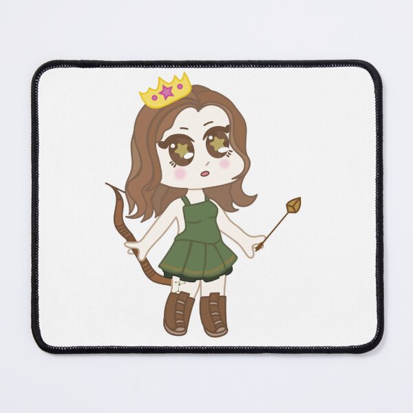 Item preview, Adorable Cartoon Girl in Green Dress with Bow and Arrow | Big-Eyed Character designed and sold by The1StyleShop.