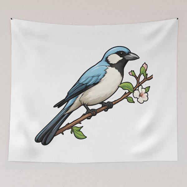 Item preview, Butcherbird on a branch designed and sold by GediaPrints.