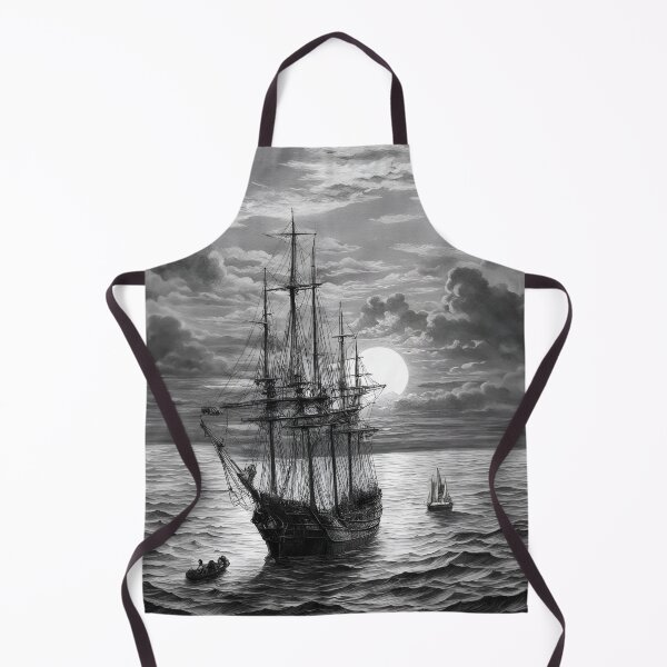 Item preview, The tall-masted ship sets down anchor in the moonlit ocean. designed and sold by Zen-Hues.