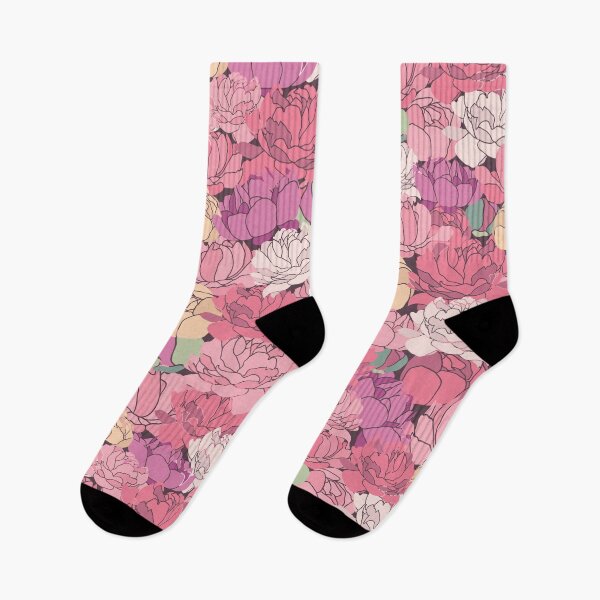 Item preview, pink peonies flowers pattern designed and sold by obinsuma.