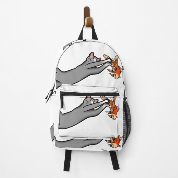 Item preview, Cute Grey Cat Catching A Goldfish designed and sold by gabbynrodriguez.